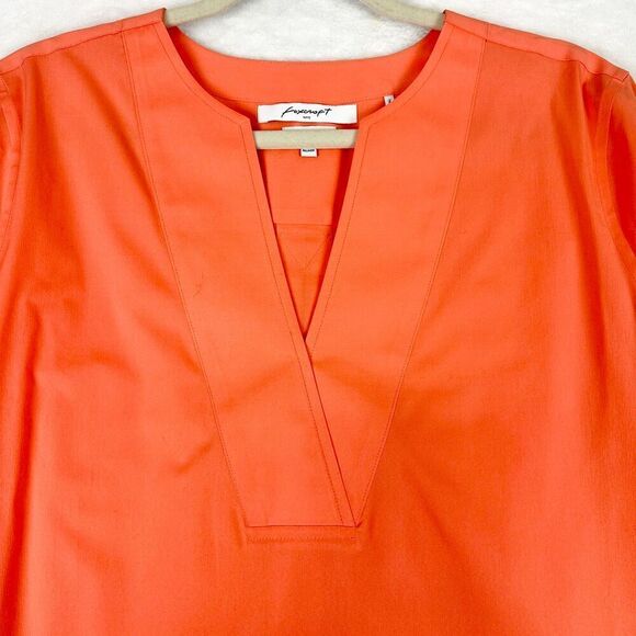 Foxcroft Vaughn Non Iron Stretch Tunic Size 16 Relaxed Coral Career - Picture 3 of 6